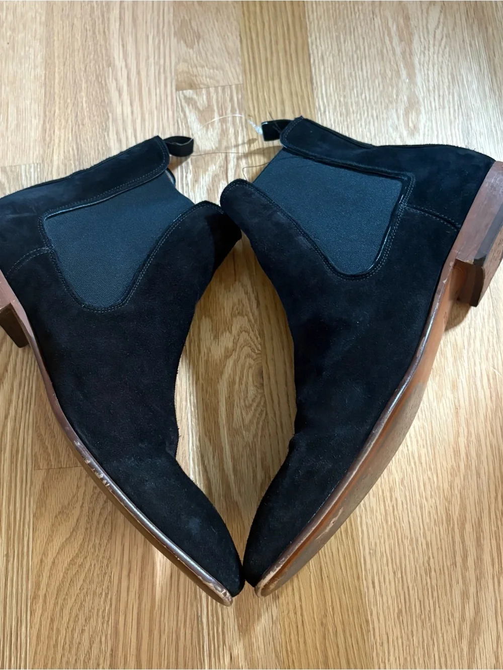 Aldo Black Suede Chelsea Boots — Sleek Slip-On Ankle Boots Sz 13 Men’s Leather
